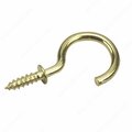 Richelieu America Onward Cup Hook, 12 mm Opening, 33 mm L, Metal, Brass 2783BR